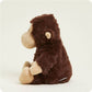 Brown plush monkey toy on a white background
