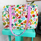 Quilted Weekender Duffle Bag | Lucky Vibes White
