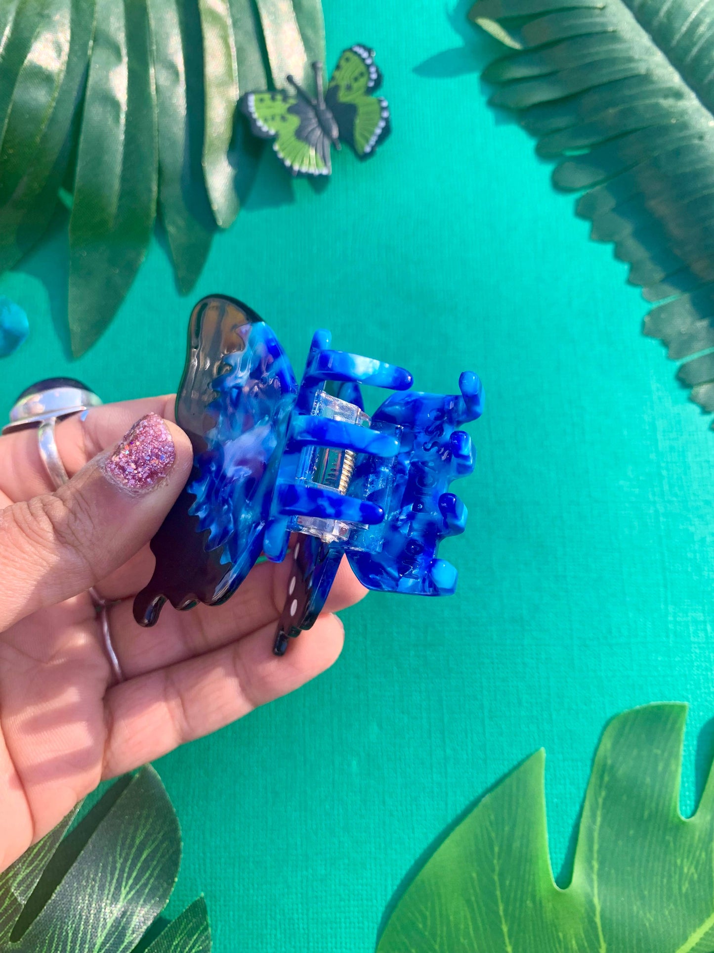 Blue Morpho Butterfly Hair Claw