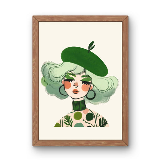 Botanical Woman Art Print, Plant Lover Home Decor