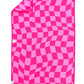 Pink Checkered Double-Sided Hand Towel