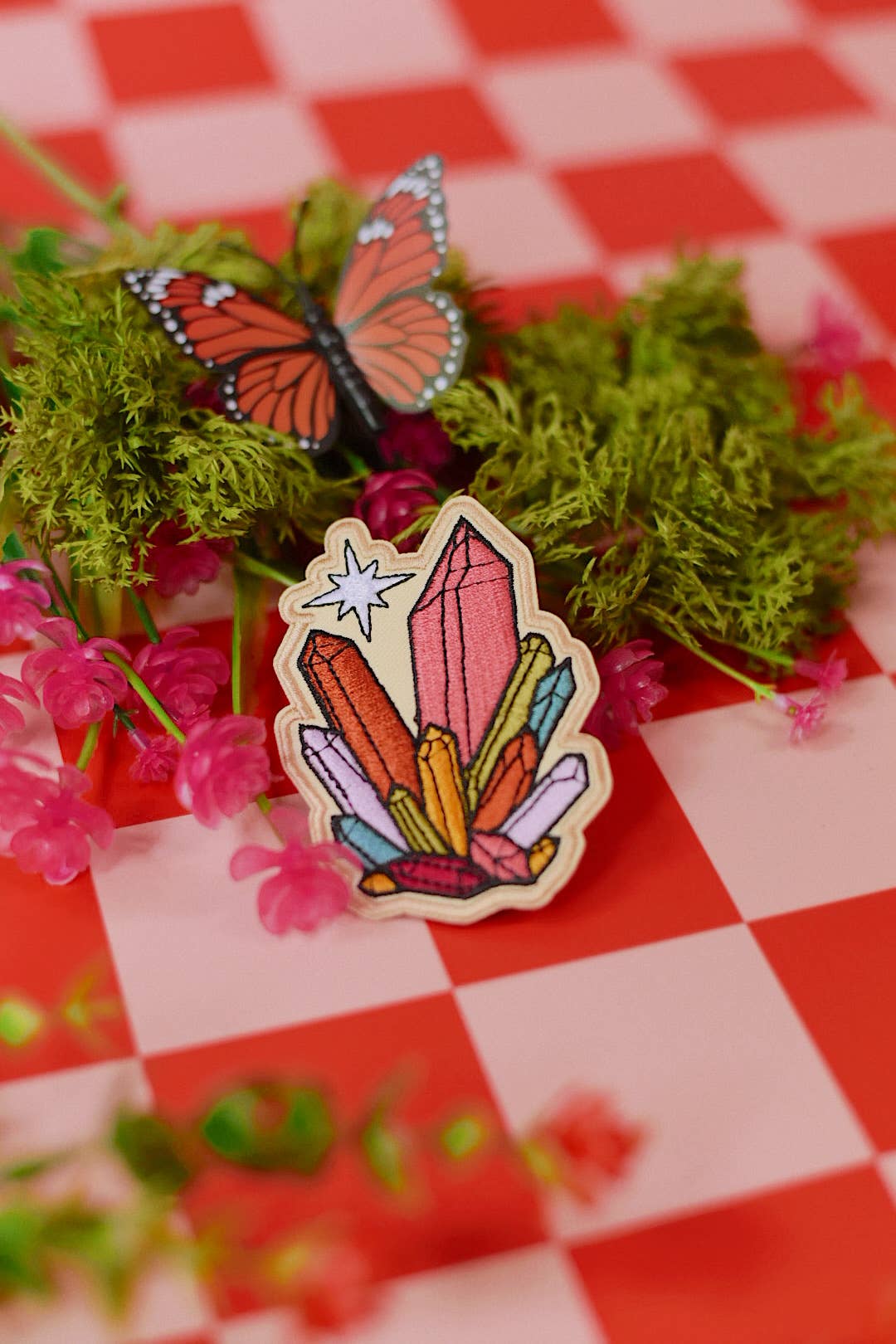 Rainbow Crystals Embroidered (Iron-On) Patch