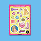 Pop Girl Pink Yellow Sticker Sheet