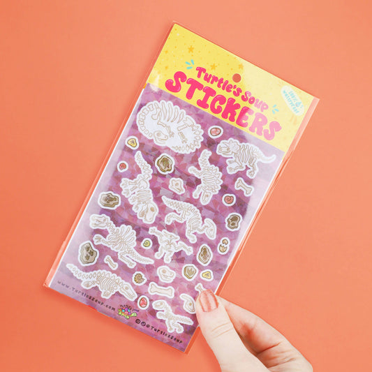 Cute Fossils Dino Vinyl Sticker Sheet