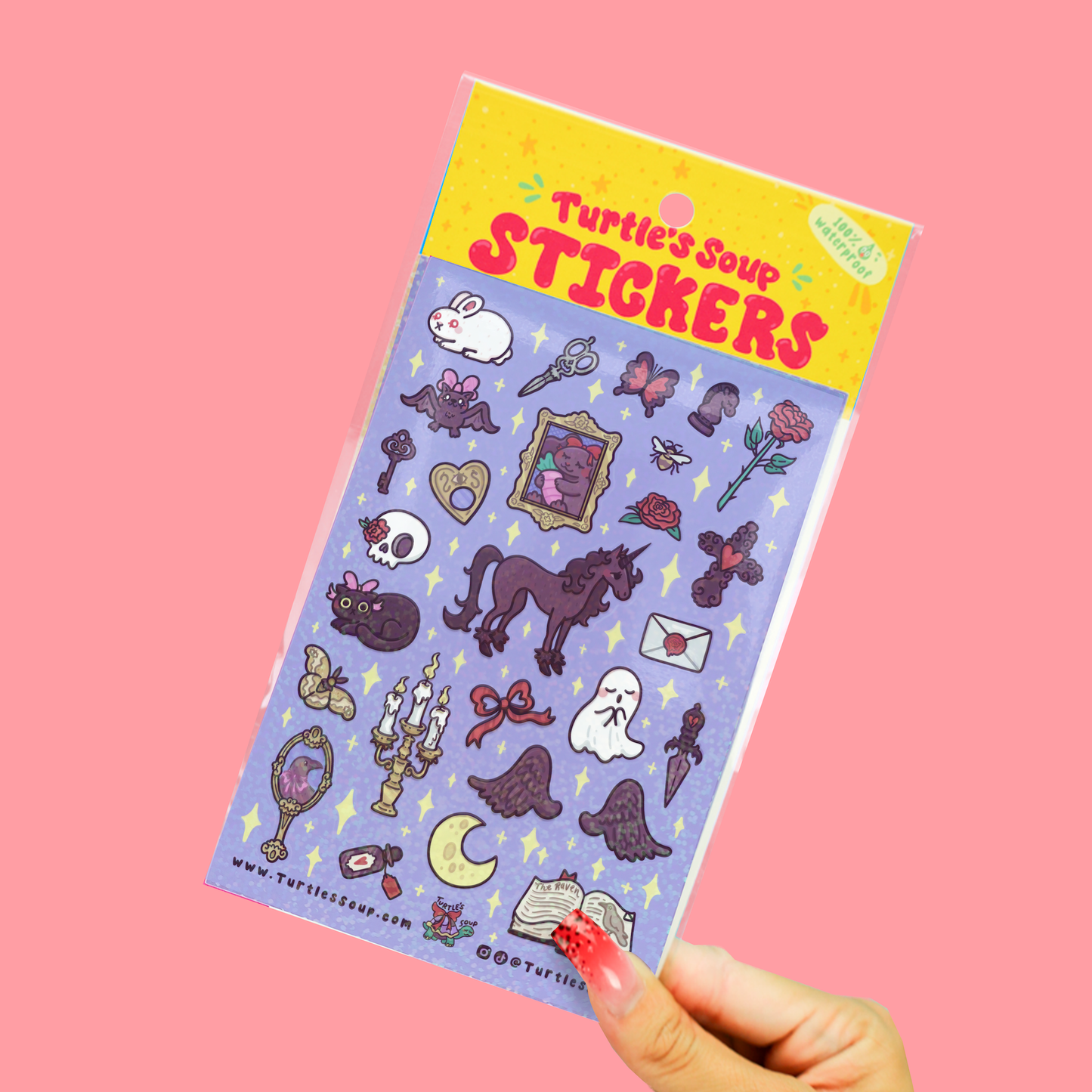 Goth Romance Dark Stationery Planner Sticker Sheet