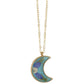 Blue Moon Blue Dried Flower Gold Necklace