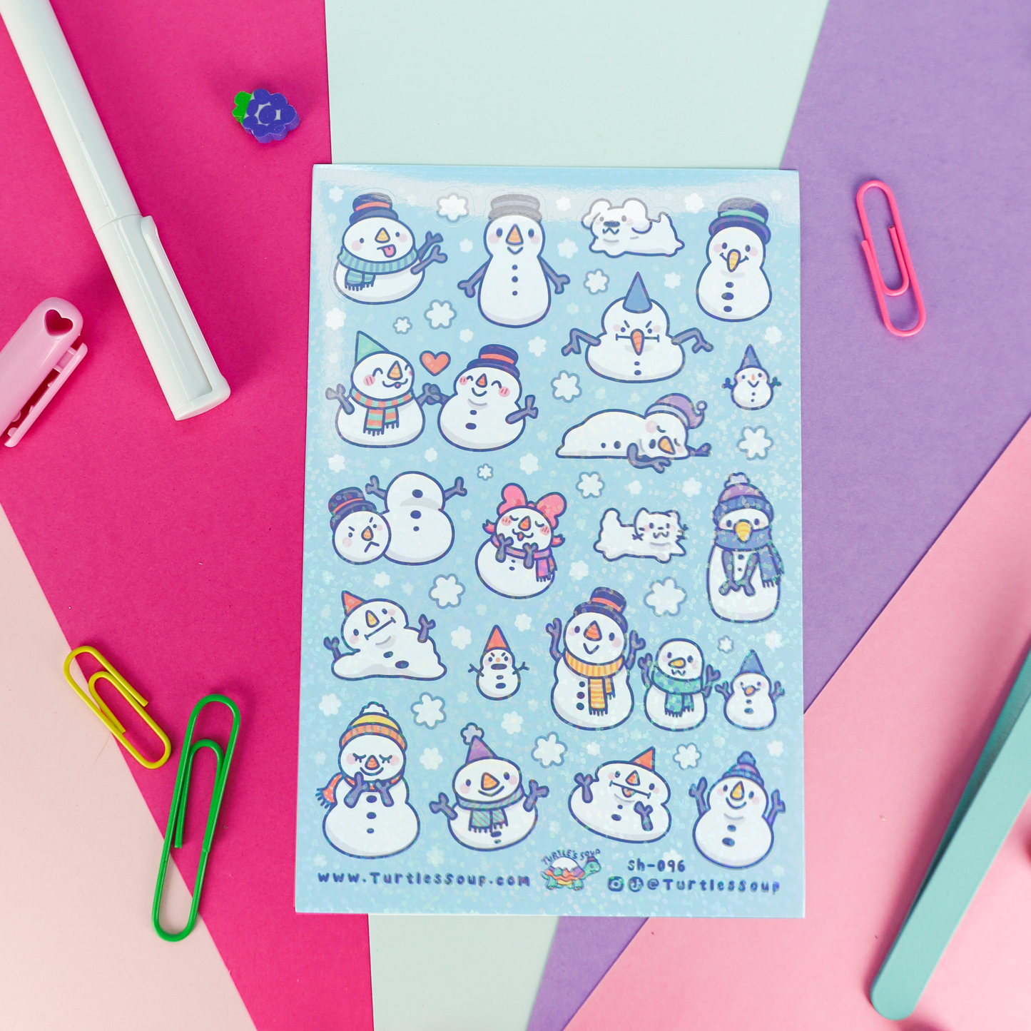 Snowmen Funny Winter Stationery Holiday Sticker Sheet