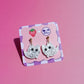 Ghost Kitty Acrylic Earrings