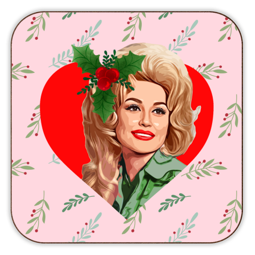 Holly Dolly Christmas Coaster