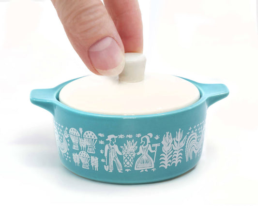 Pyrex-Inspired Butterprint Casserole Ceramic Trinket Box