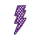 Lavender & White Checkered Lightning Bolt Patch