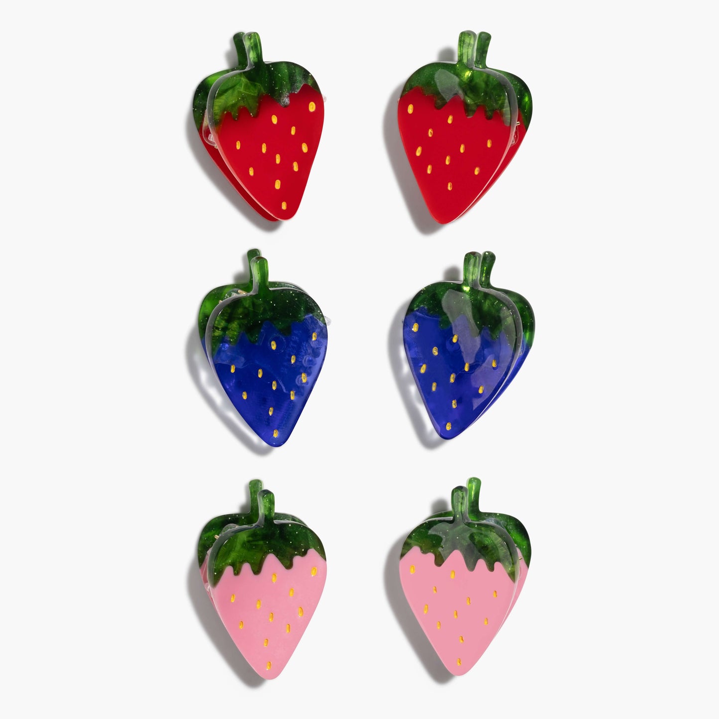 Micro Strawberry Patch Hair Claw Clip Set