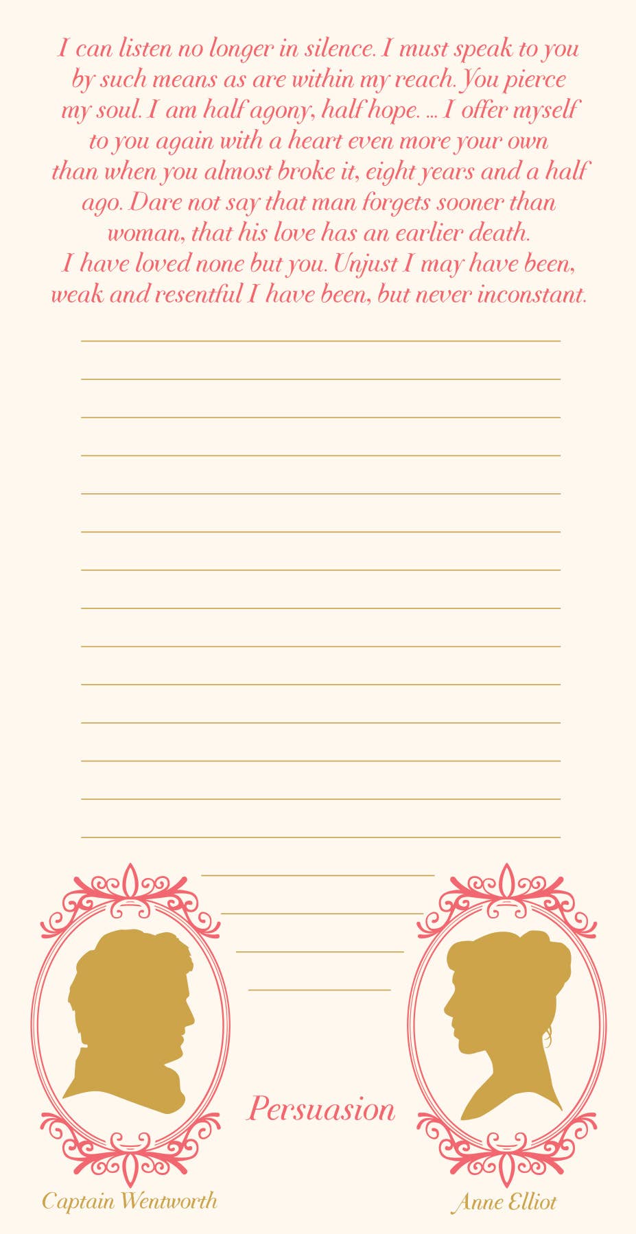 Jane Austen Lovers Notepad