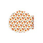 Round white notebook with orange and yellow floral pattern on a white background