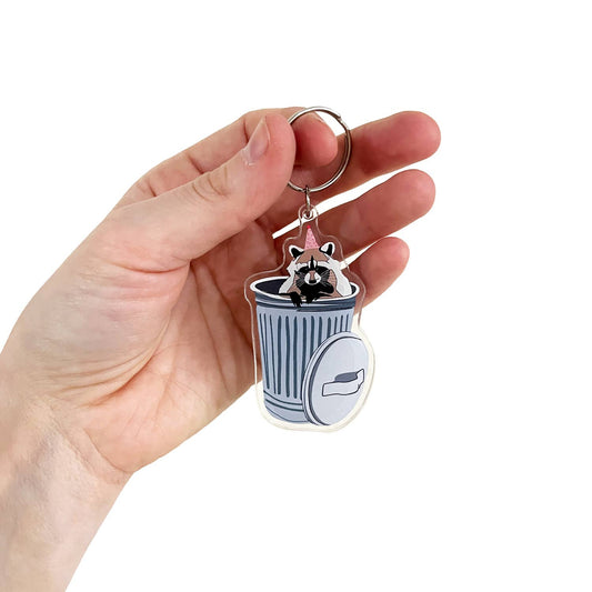 Raccoon trash party Keychain