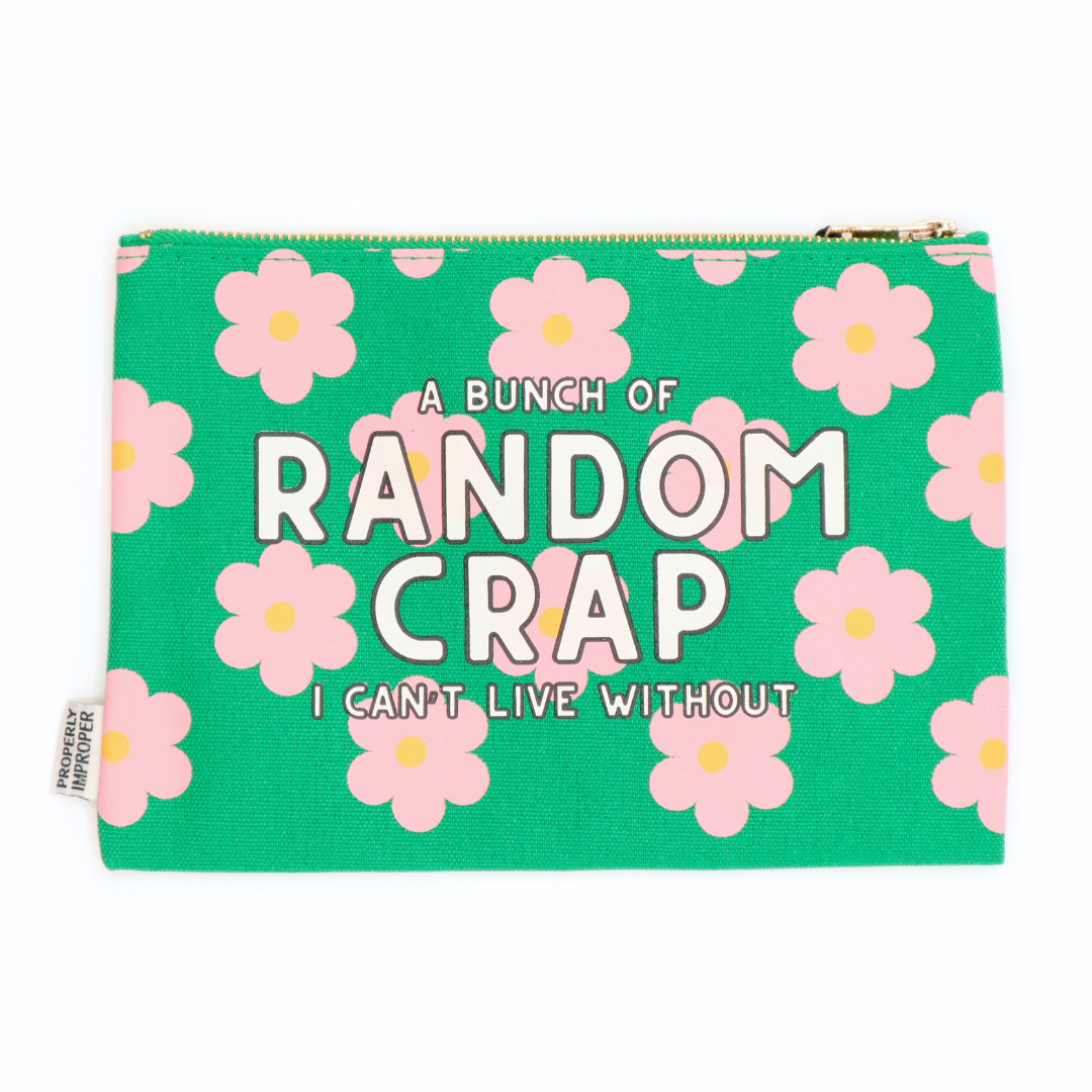 Random Crap I Can't Live Without Canvas Pouch