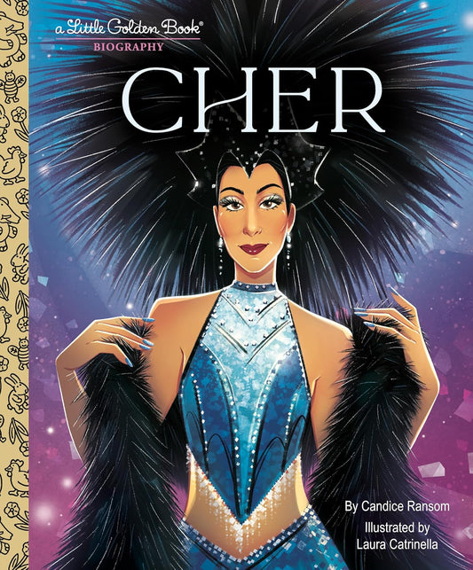 Book cover of 'Cher' Little Golden Book Biography with illustrated character design.