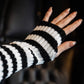 Spooky Striped Arm Warmers Black/White