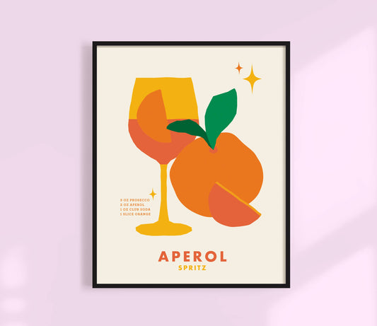 Aperol Cocktail Print 11x14