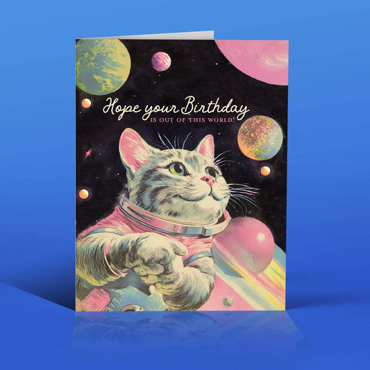 Space-cat Birthday Card