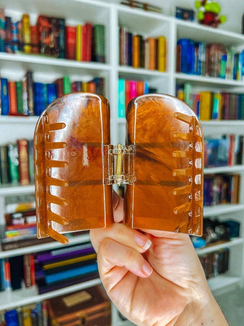 Cozy Bookshelf Hair Claw Clip