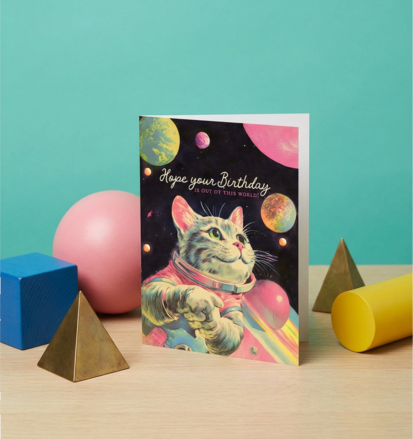 Space-cat Birthday Card