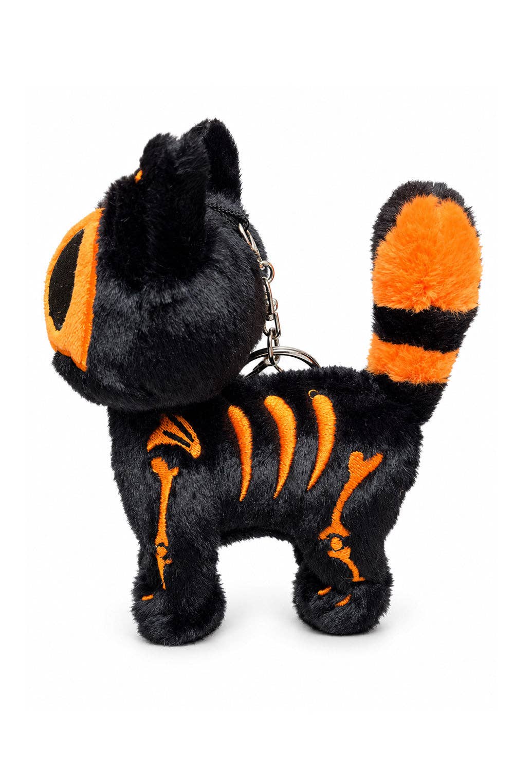 Pumpkin Bones Skelekitty Keychain