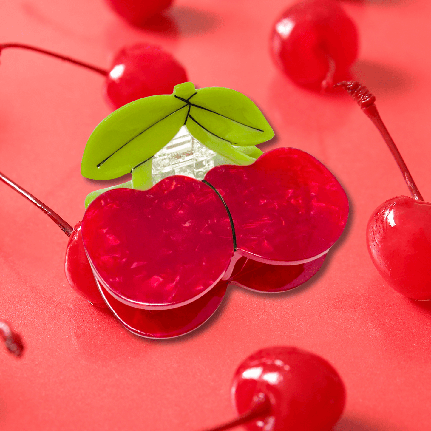 Large Maraschino Cherries Hair Claw Clip