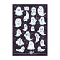 Kawaii Ghosts Spooky Cute Halloween Glitter Sticker Sheet