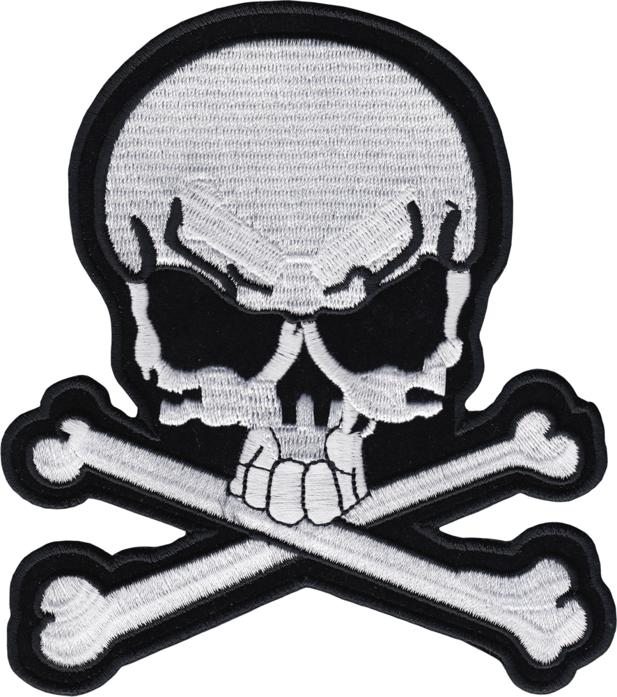 White Skull & Crossbones Patch