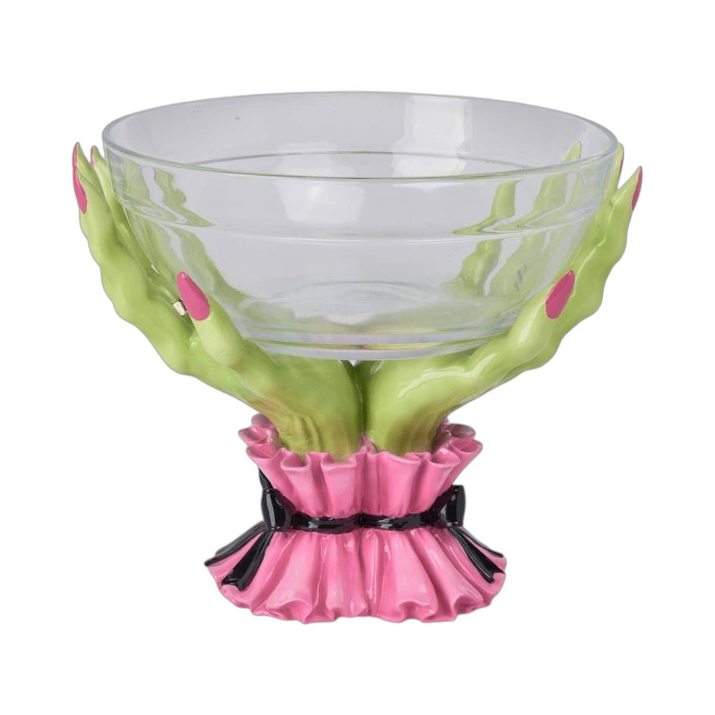 10in Green Witch Hand Candy Bowl