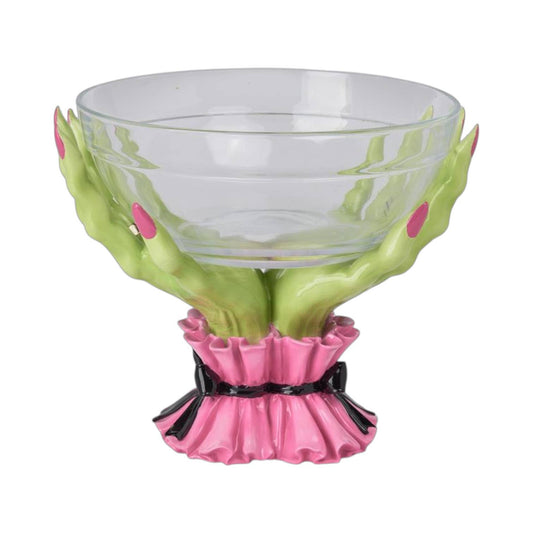 10in Green Witch Hand Candy Bowl