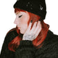 Distressed Pierced White Bat Beanie