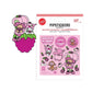 Pipsticks Strawberry Shortcake and Hello Kitty Friends sticker sheet with packaging on a white background