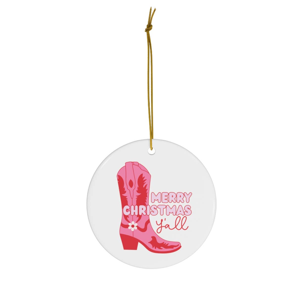 Cowgirl Boots Christmas Ornament