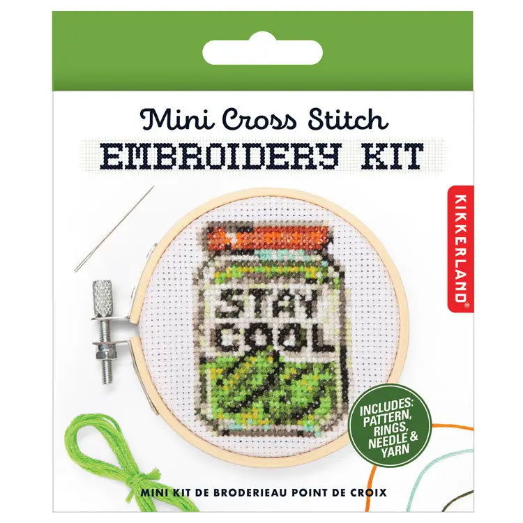 Mini Cross Stitch Embroidery Kits from Kikkerland