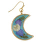 Blue Moon Blue Dried Flower Gold Earrings