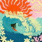 Riding Waves Art Print 11.7 x 16.5 inches