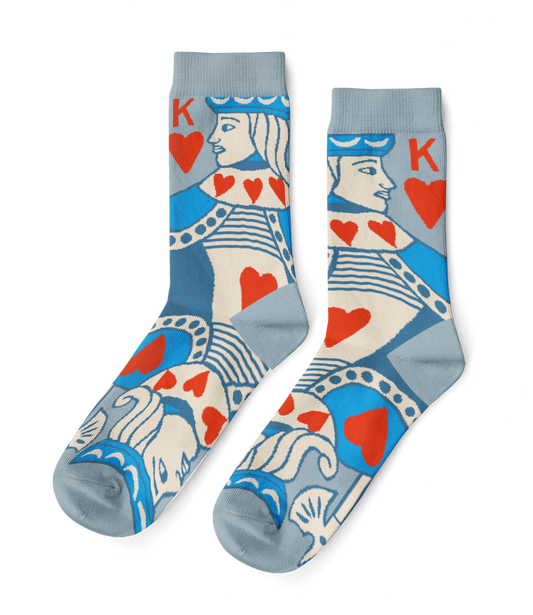 King Of Hearts - Large Crew Socks
