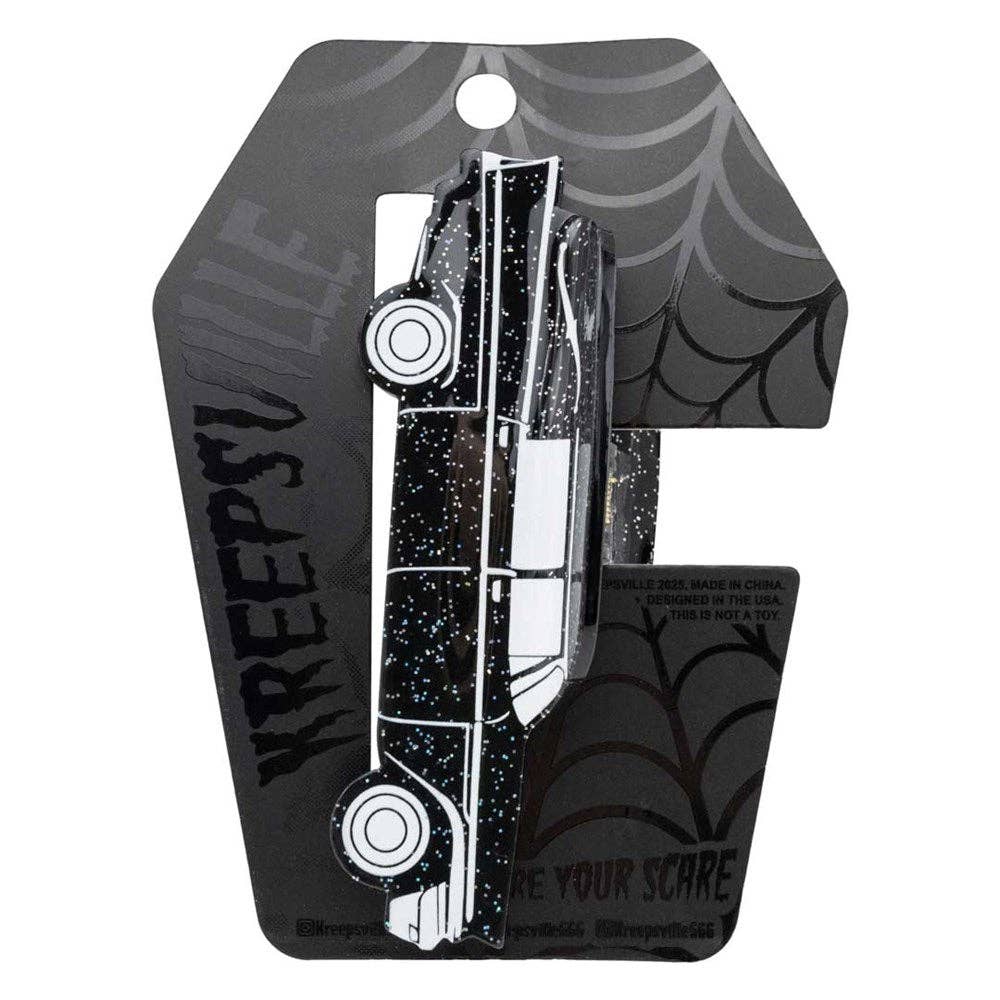 Hearse Black Glitter Claw Clip