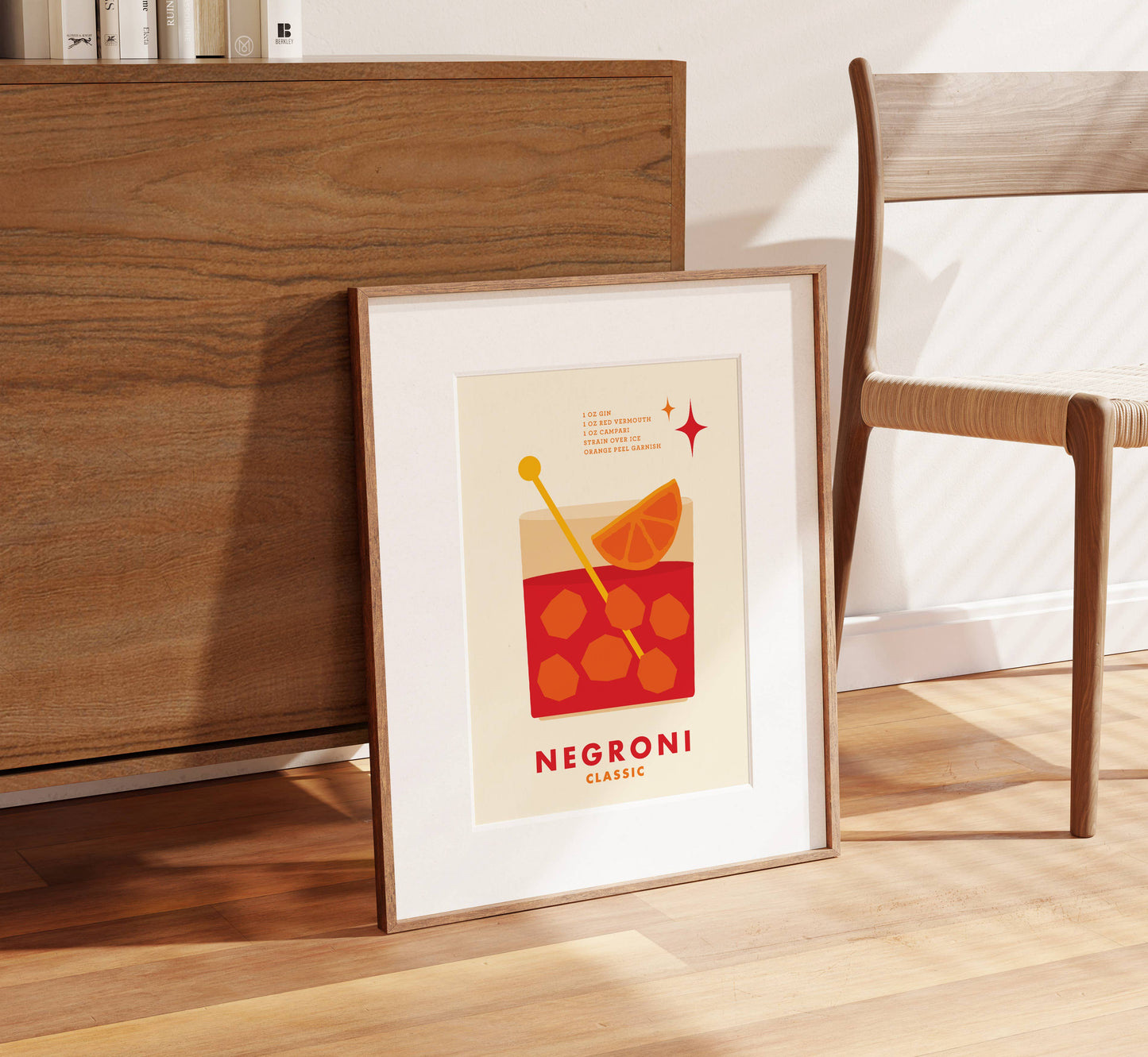 Negroni Cocktail Print 11x14