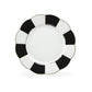 Black and White 8" Scallop Fine Porcelain Dessert Plate