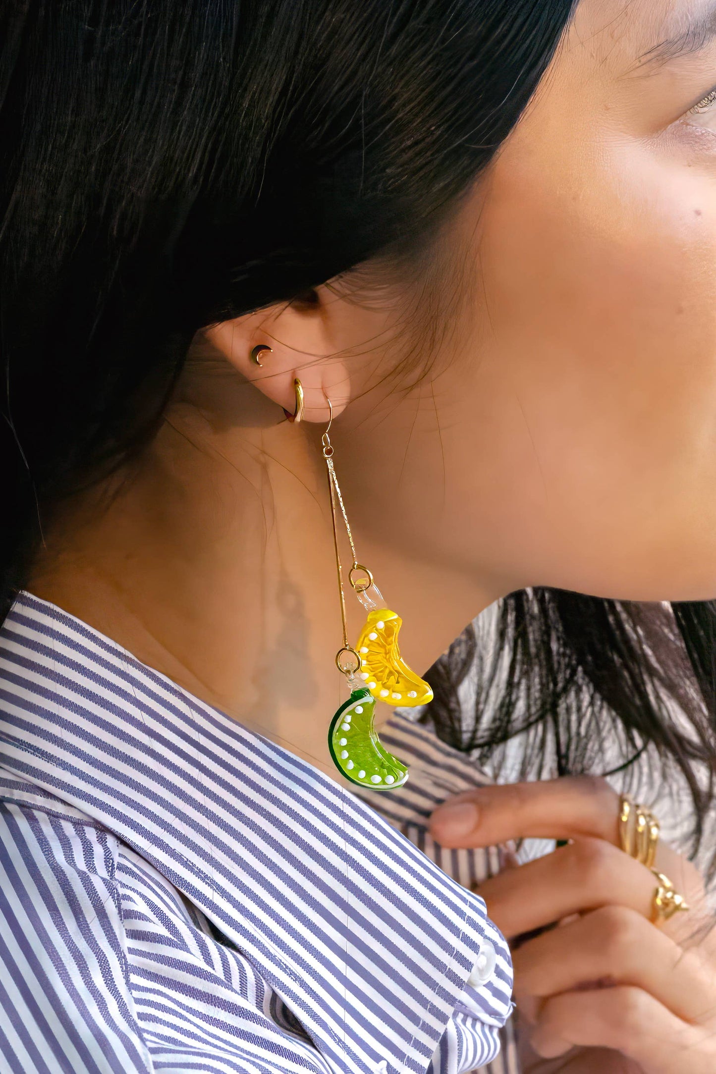 Lemon Lime Earrings - 18K Gold Plated