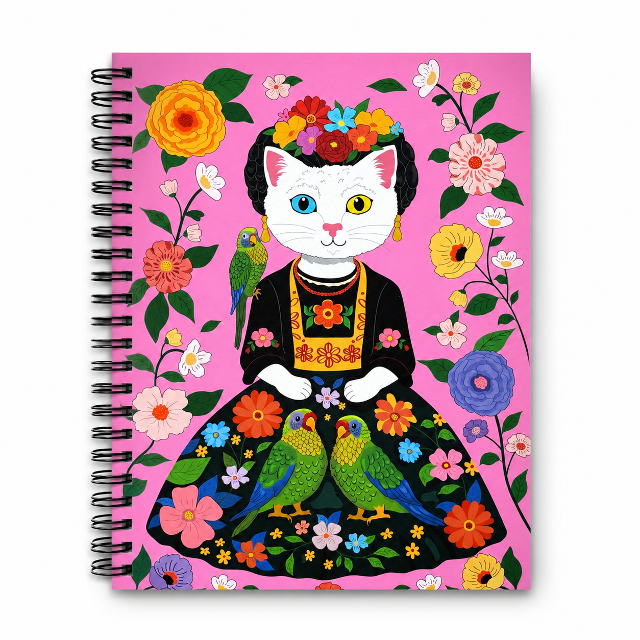 Frida Kitty CATLO Kahlo Spiral Notebook