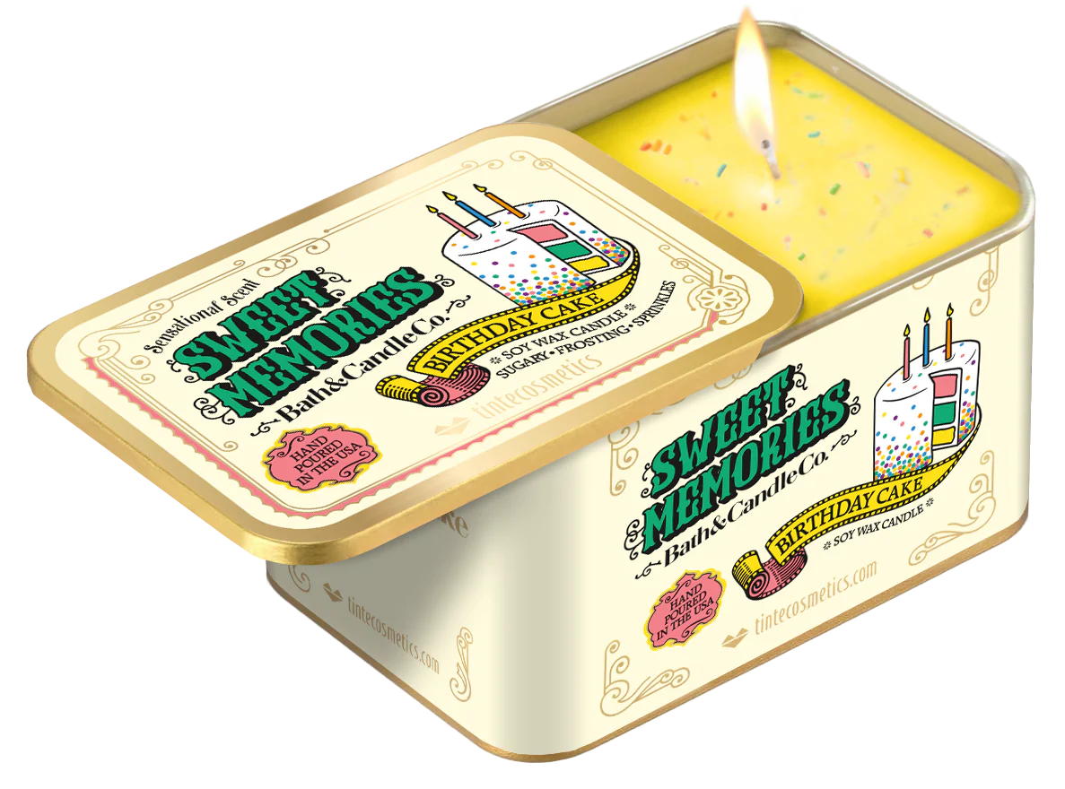 Tinte Vintage Birthday Cake Candle