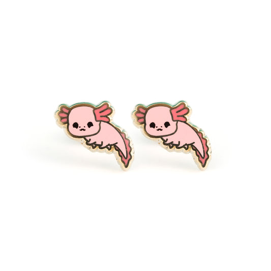 Pink Axolotl Earrings