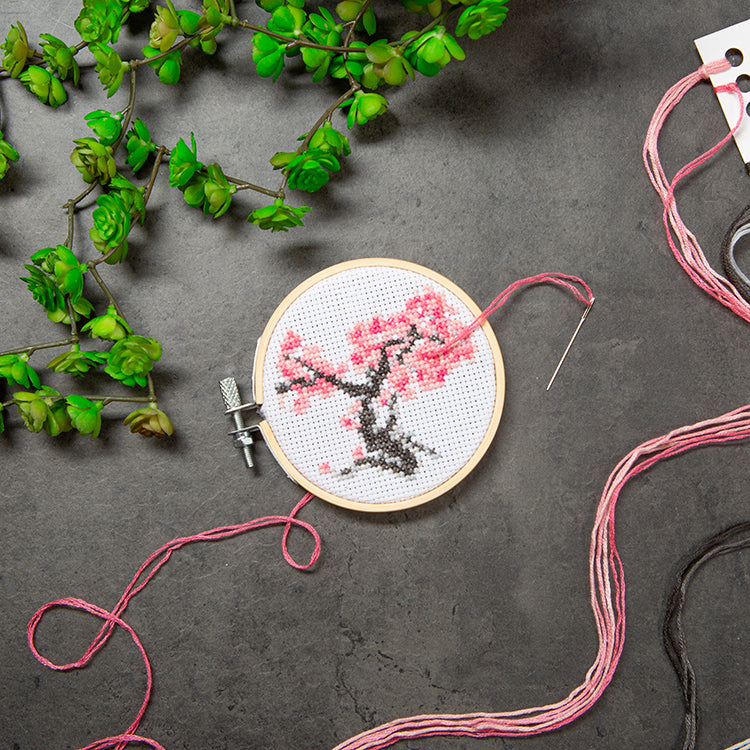 Mini Cross Stitch Embroidery Kits from Kikkerland