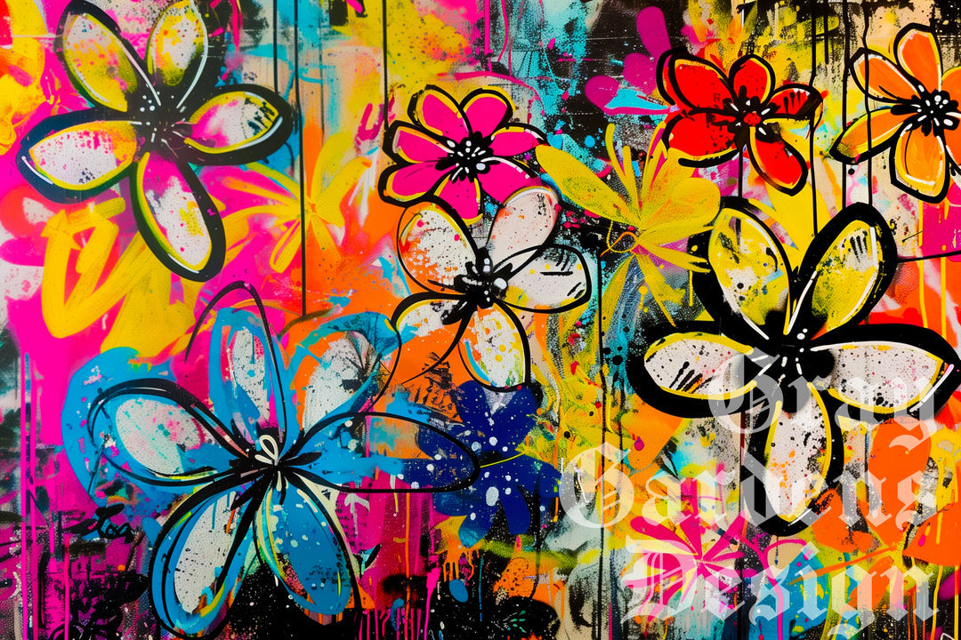Graffiti Flowers Decoupage Paper
