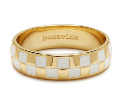 Pura Vida Gold Checkerboard Ring