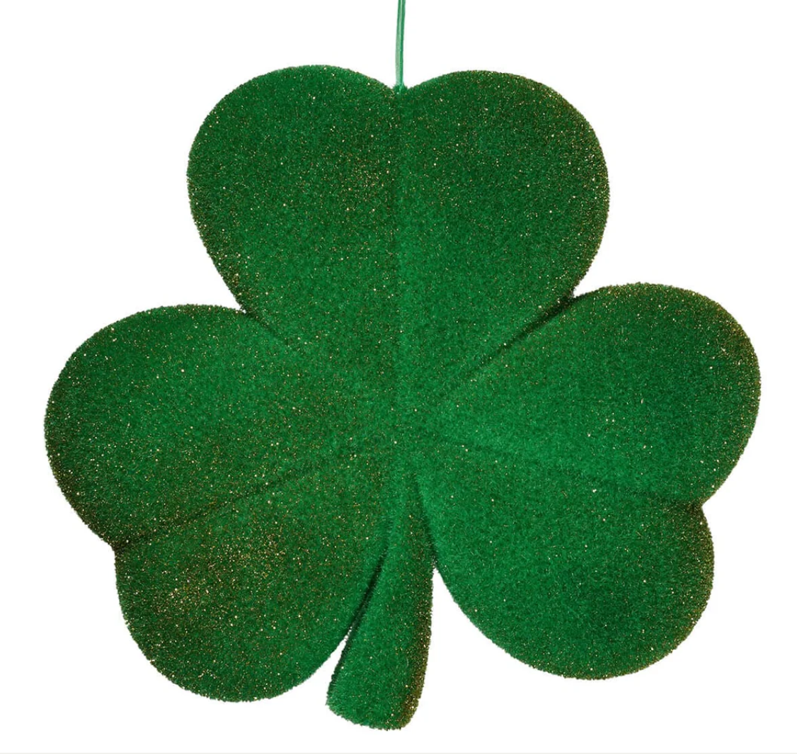 Large Flocked Shamrocks